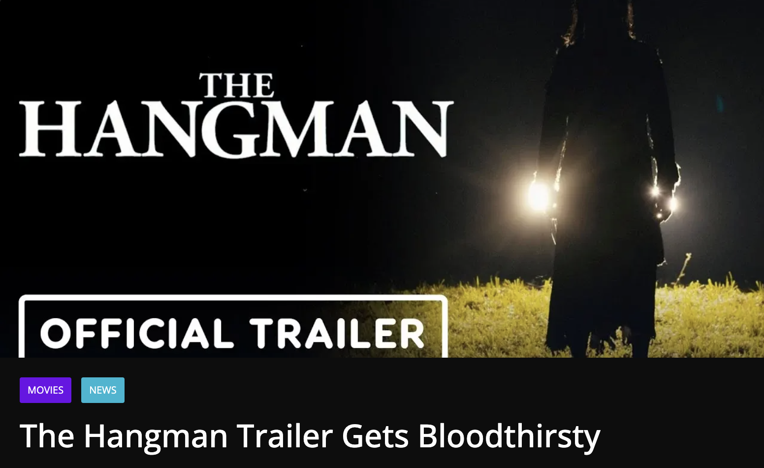 The Hangman Trailer Gets Bloodthirsty
